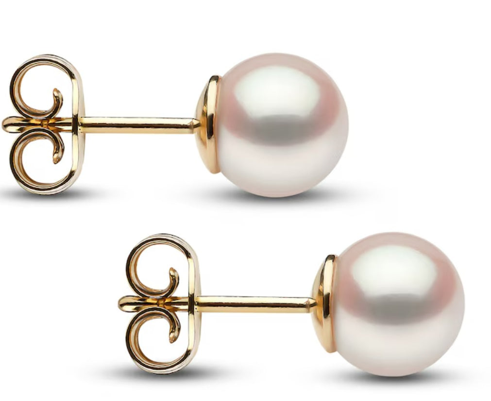 PEARL STUDS IN 14K YELLOW GOLD