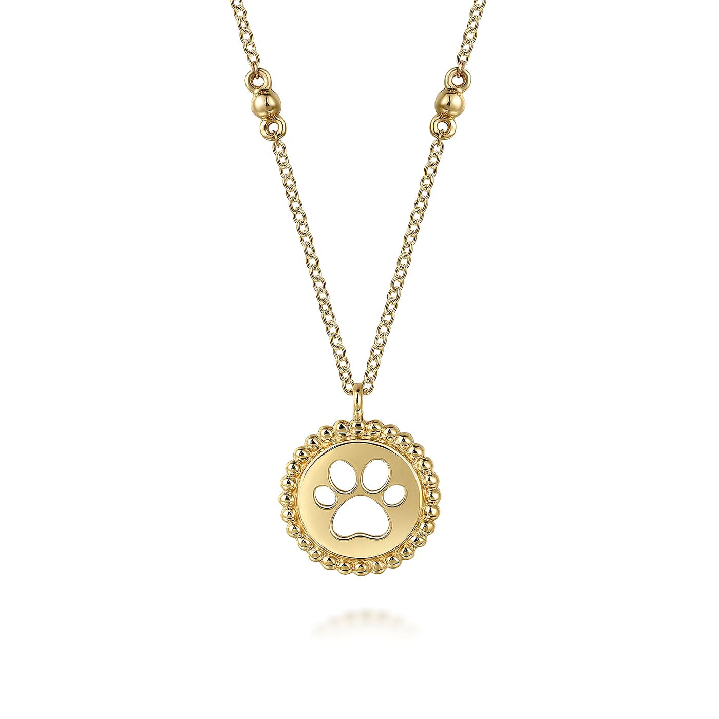 14KY BUJUKAN DOG PAW MEDALLION NECKLACE