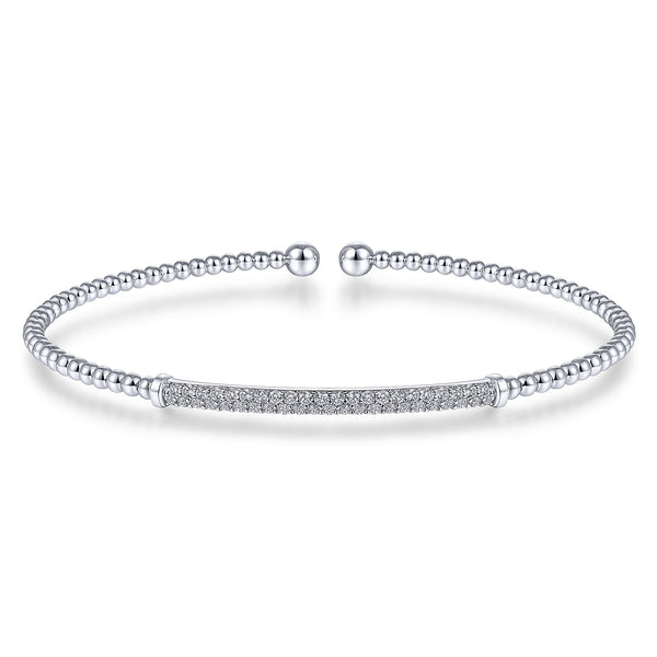 14K WHITE BUJUKAN .34CTW DIAMOND BAR SPLIT BANGLE - John Thomas Jewelers.