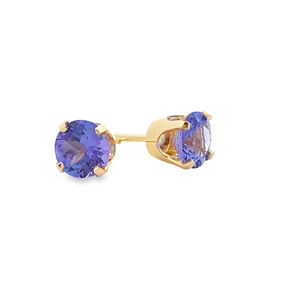 14KT YELLOW GOLD TANZANITE EARRINGS