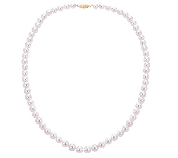 7MM AKOYA PEARL NECKLACE WITH 14K YELLOW GOLD