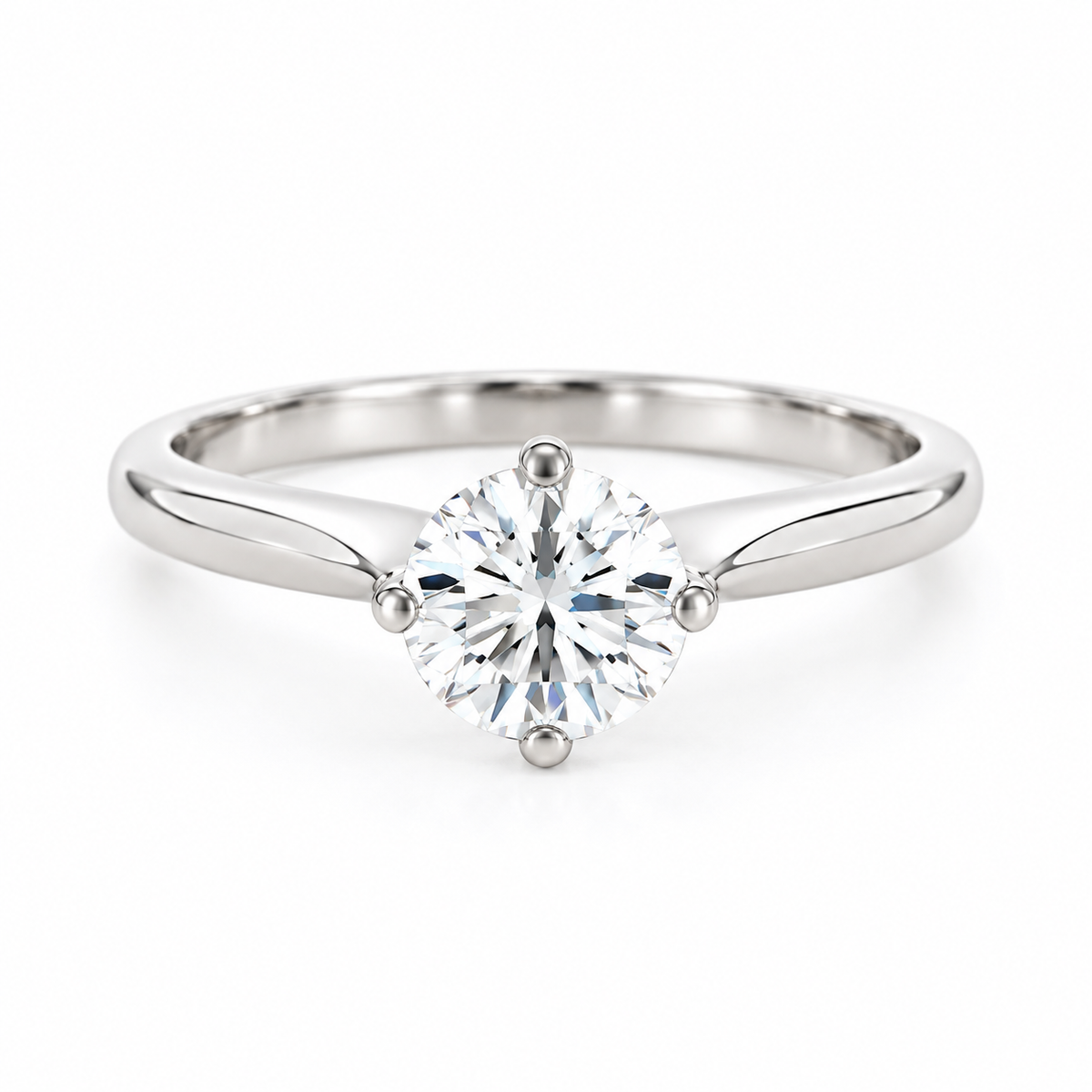 18K WHITE GOLD RBC DIAMOND ENGAGEMENT RING