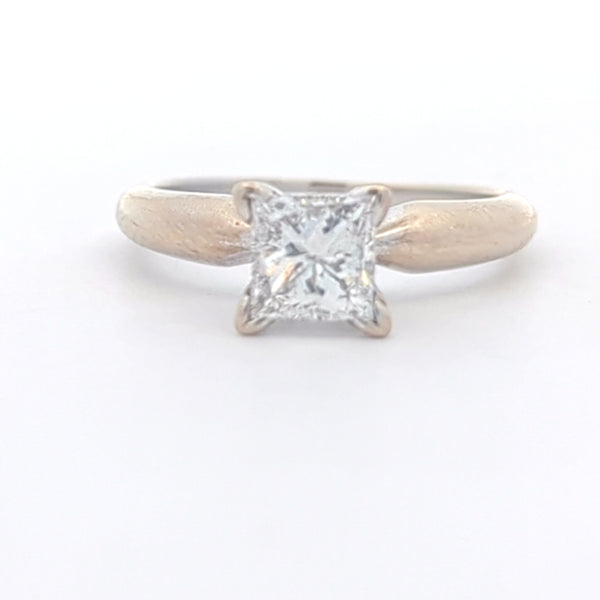 14K WHITE GOLD PRINCESS CUT SOLITAIRE RING