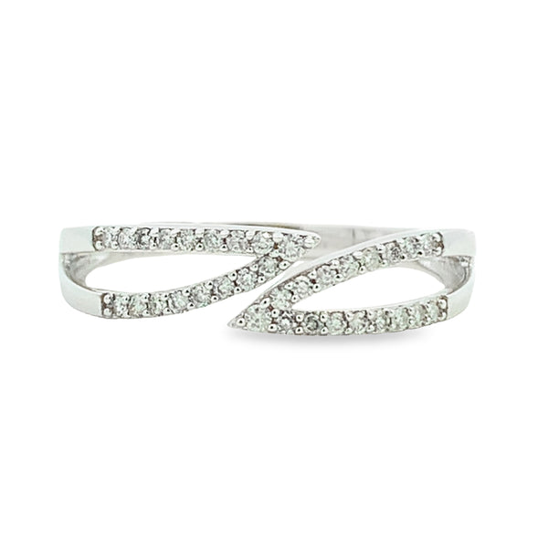 14K GOLD OPEN SHANK MODERN DIAMOND RING