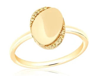 14K YELLOW GOLD DISC RING