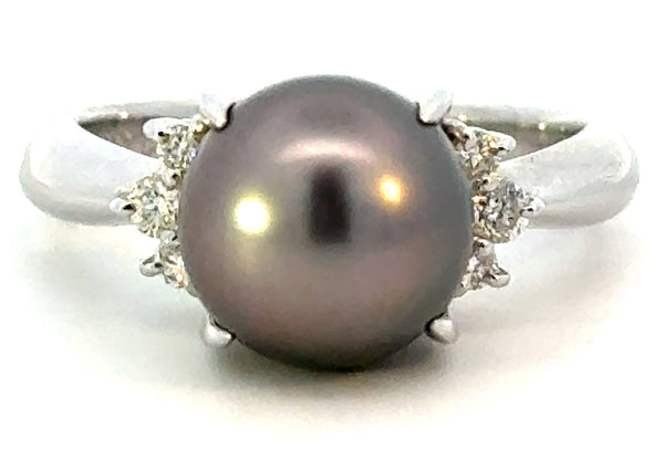 TAHITIAN PEARL & DIAMOND RING