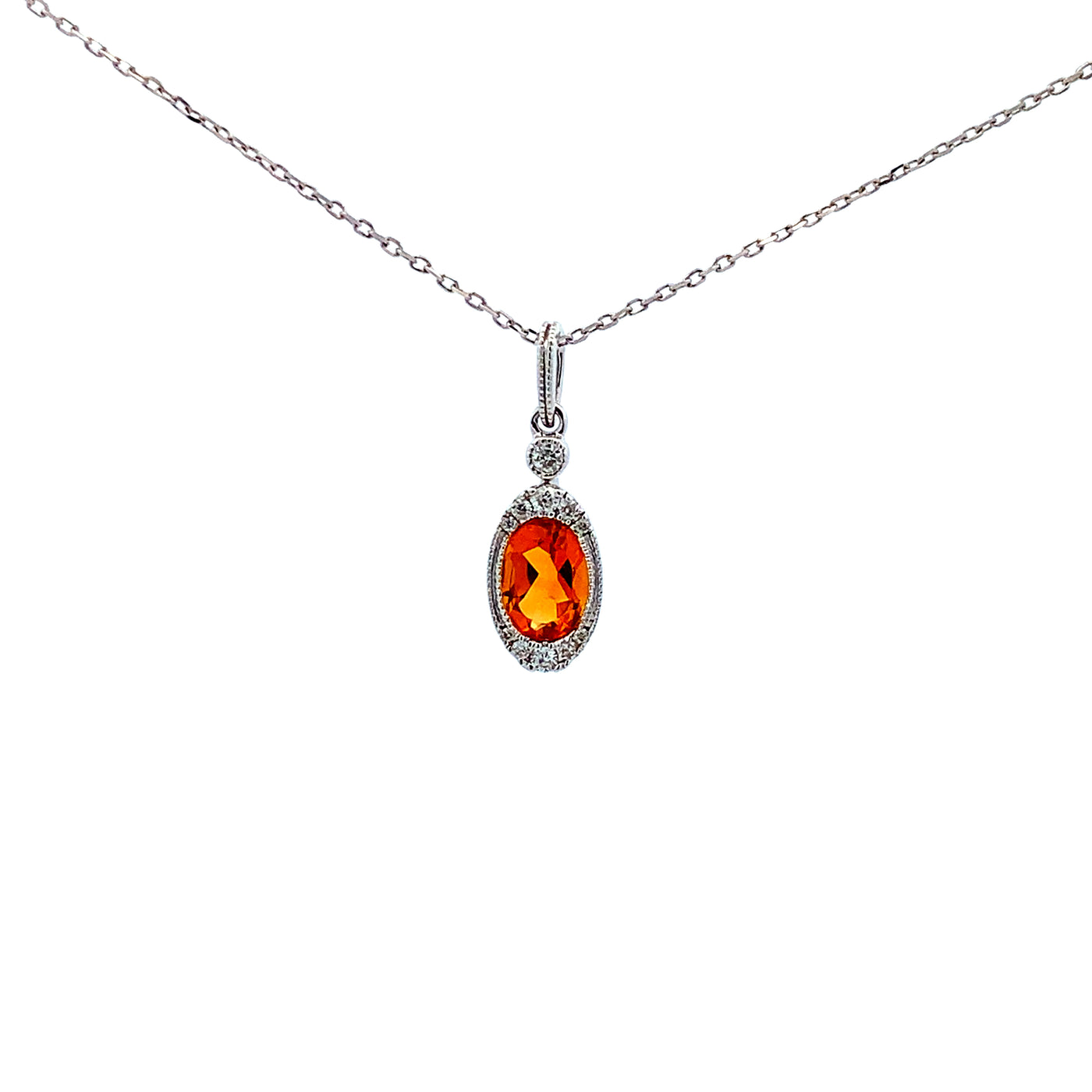 14KW CITRINE COLOR STONE PENDANT WITH DIAMONDS