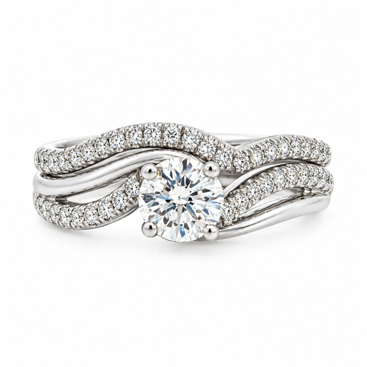 14K WHITE GOLD DIAMOND WEDDING SET
