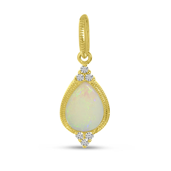 14KY SMALL PEAR SHAPED SEMI PRECIOUS PENDANT