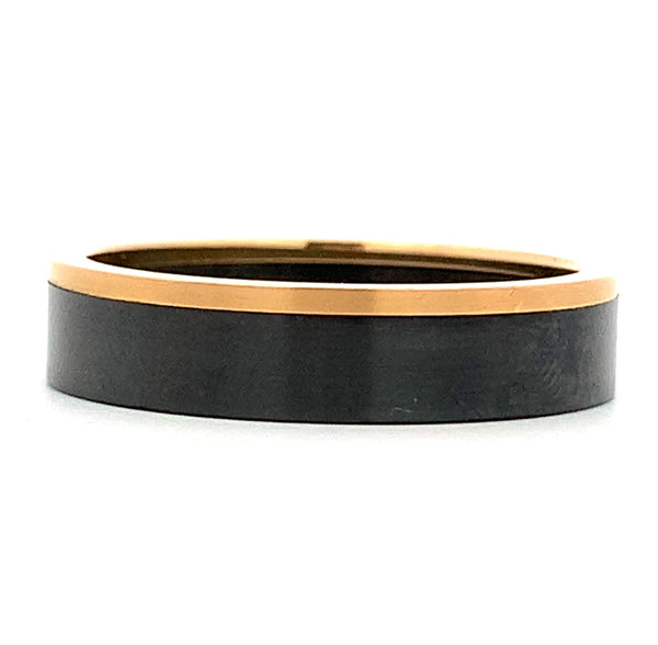 5MM Zirconium and 14K Rose Pipe Cut Ring - Size 10