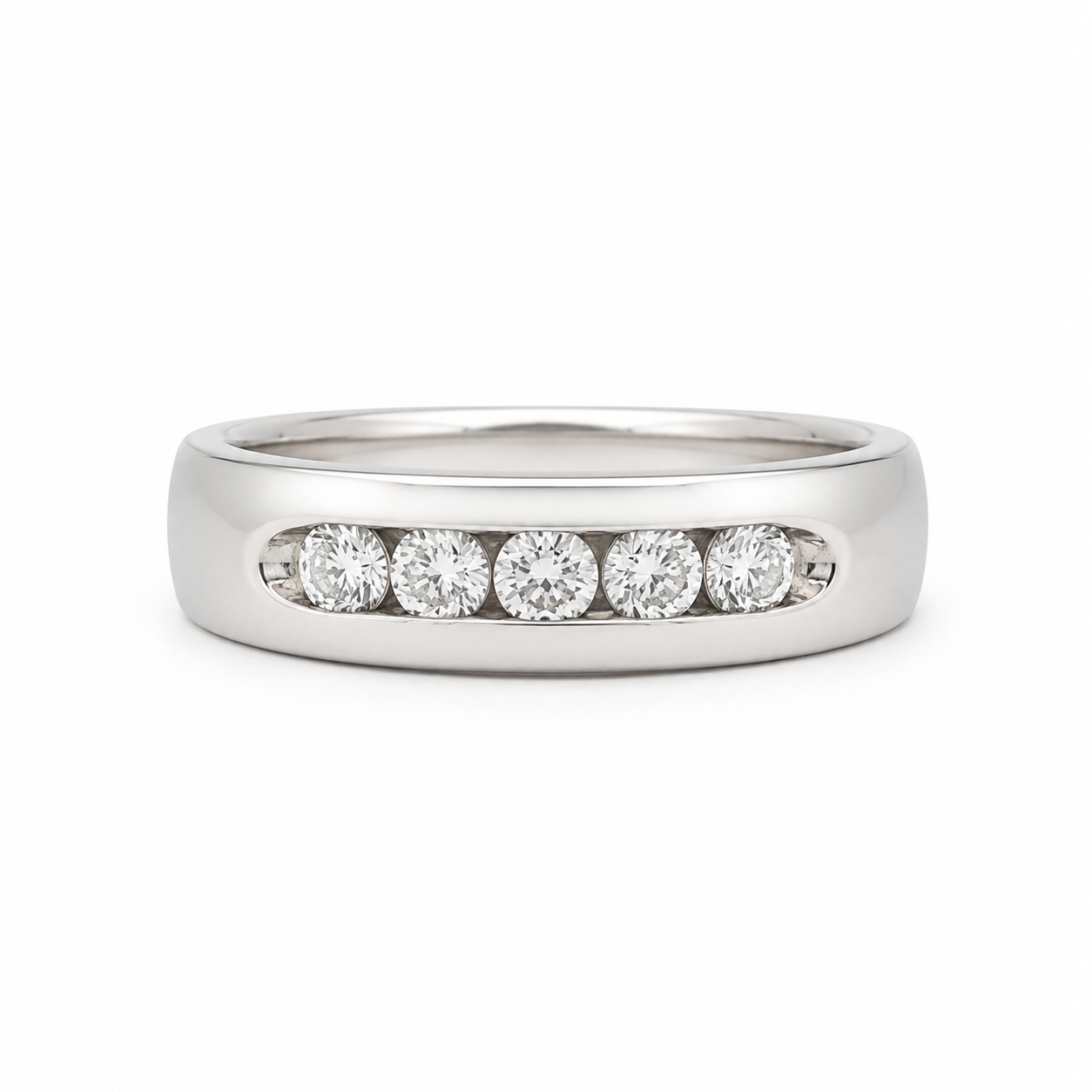 PLATINUM FIVE STONE DIAMOND BAND