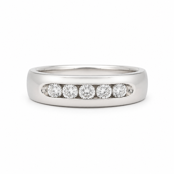 PLATINUM FIVE STONE DIAMOND BAND