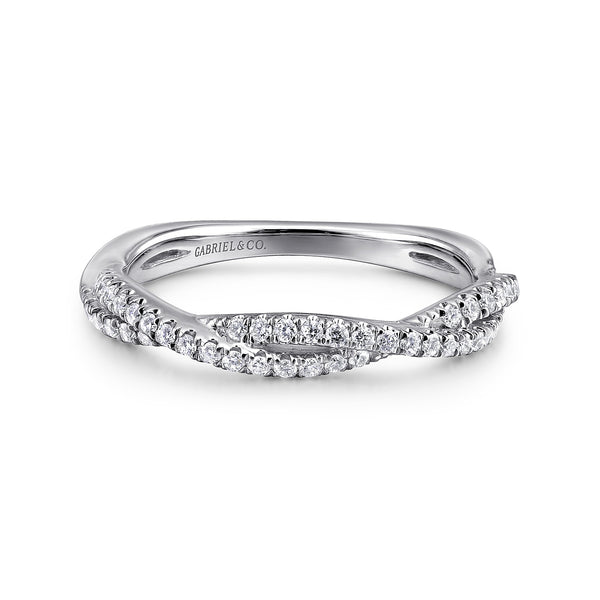.24CTW 14KT WHITE GOLD TWISTED DIAMOND RING