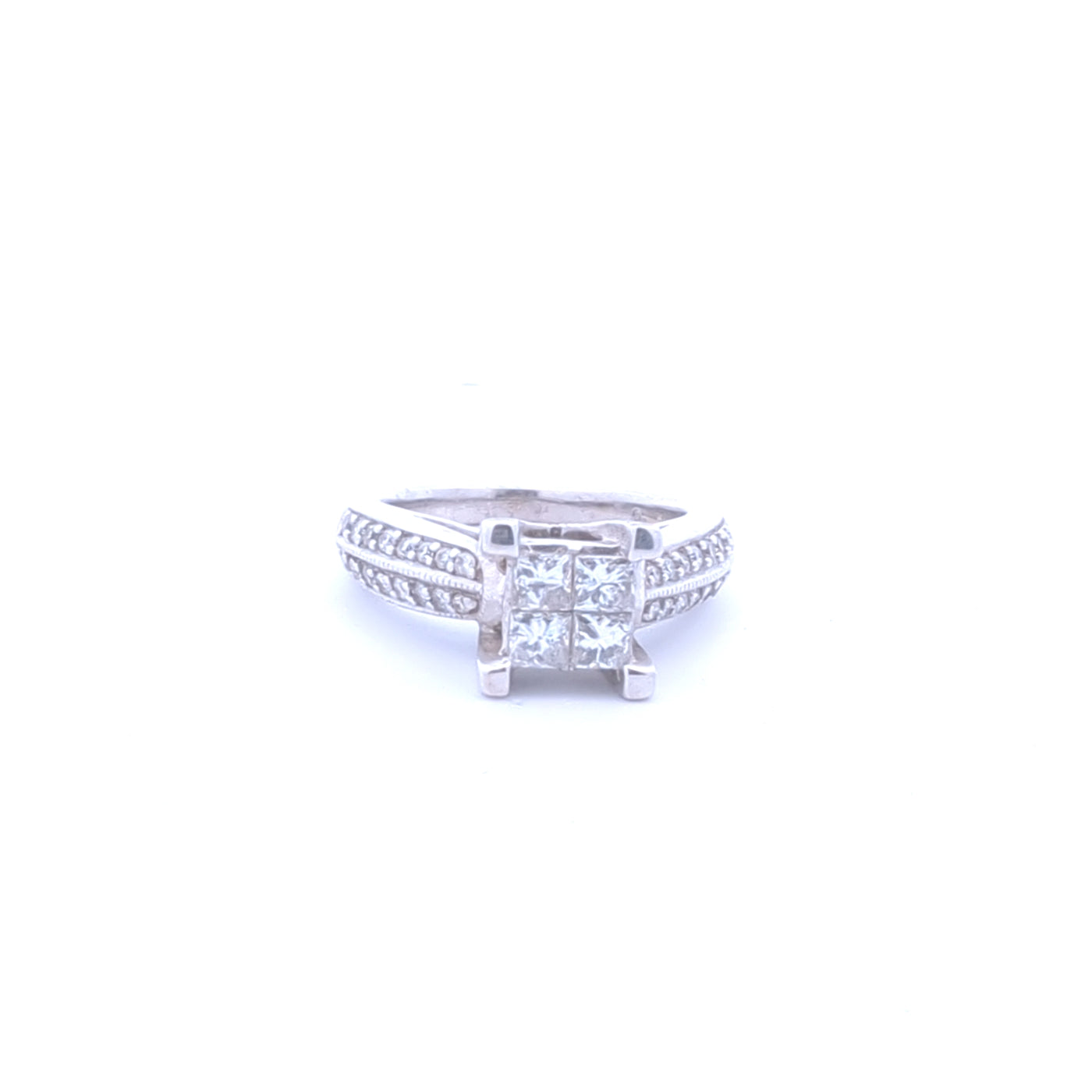 QUAD RING IN 14K WHITE GOLD