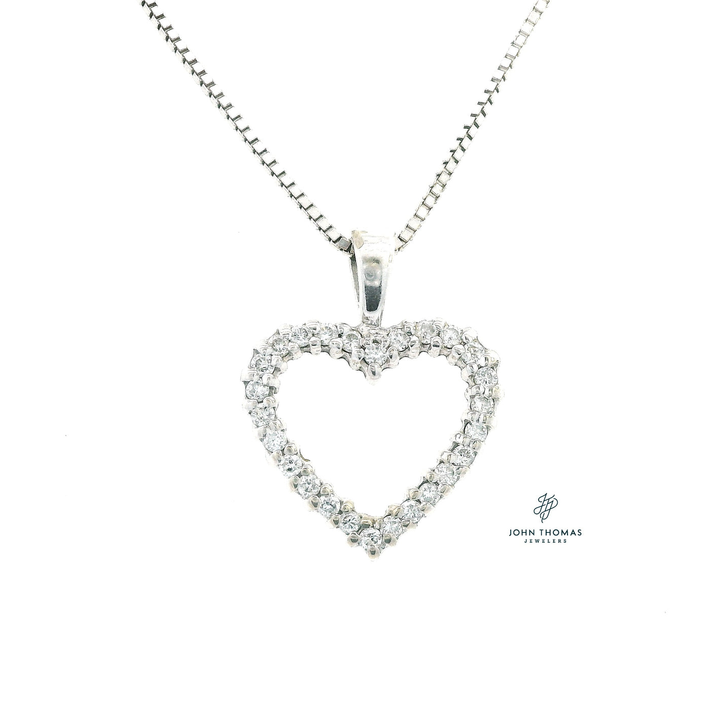 DIAMOND HEART PENDANT IN 14K WHITE GOLD
