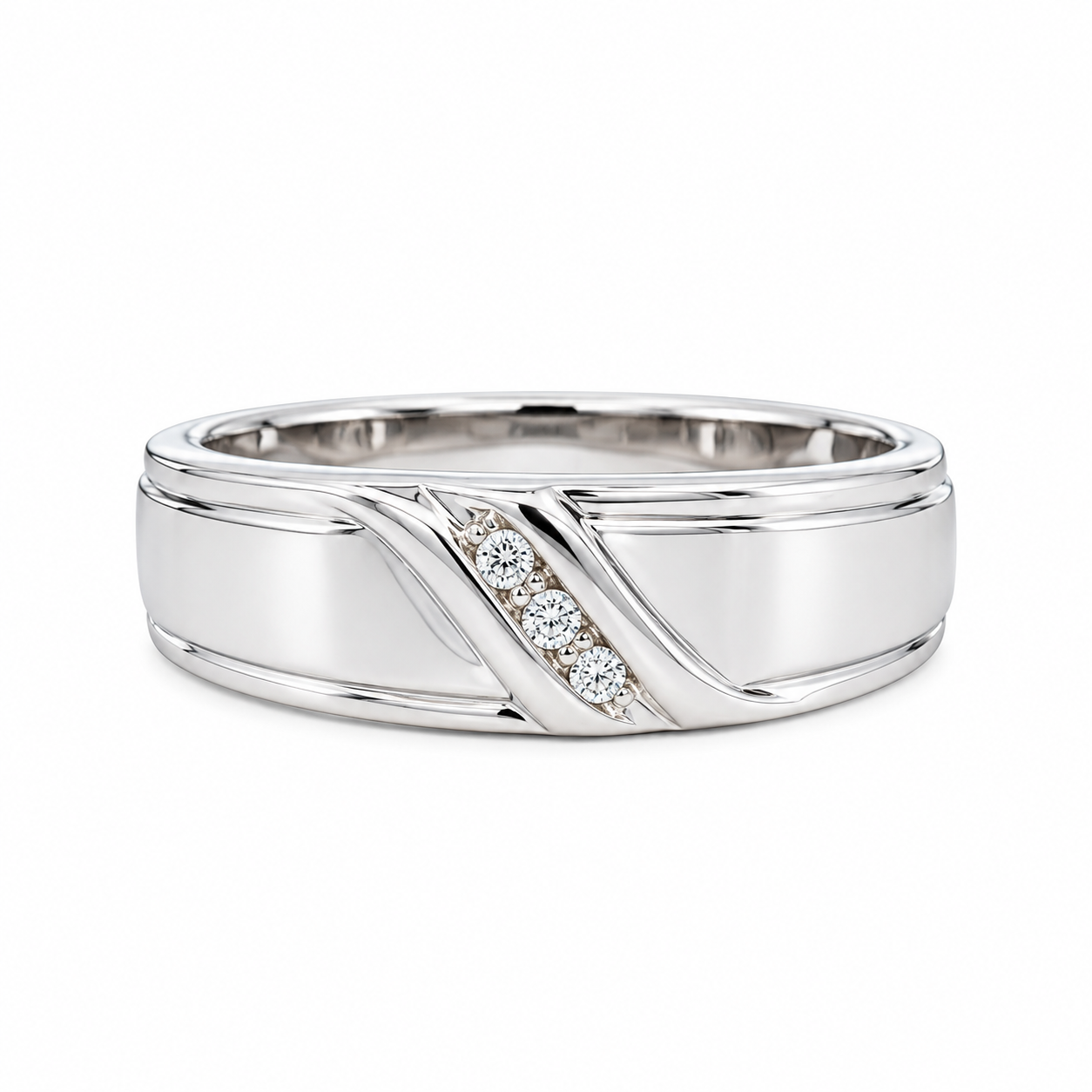 Diamond Wedding Bands - Men'