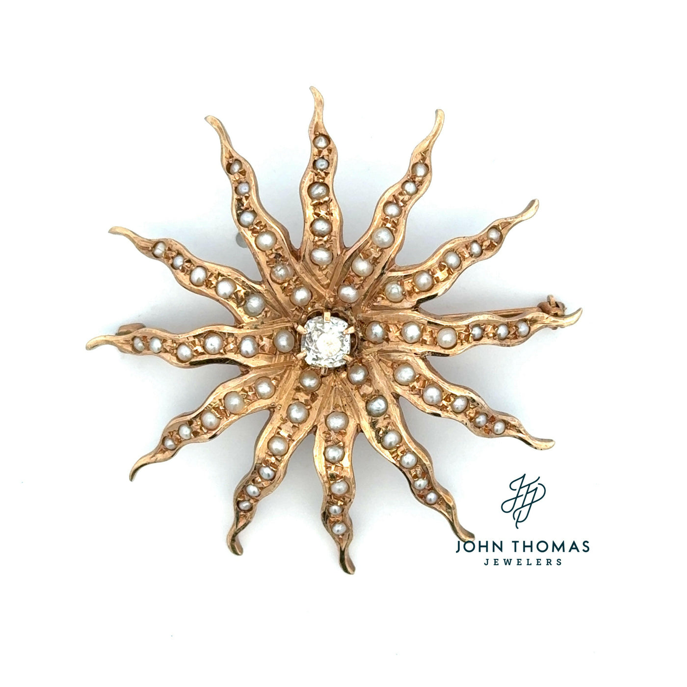 14KT ANTIQIUE STARBURST PIN