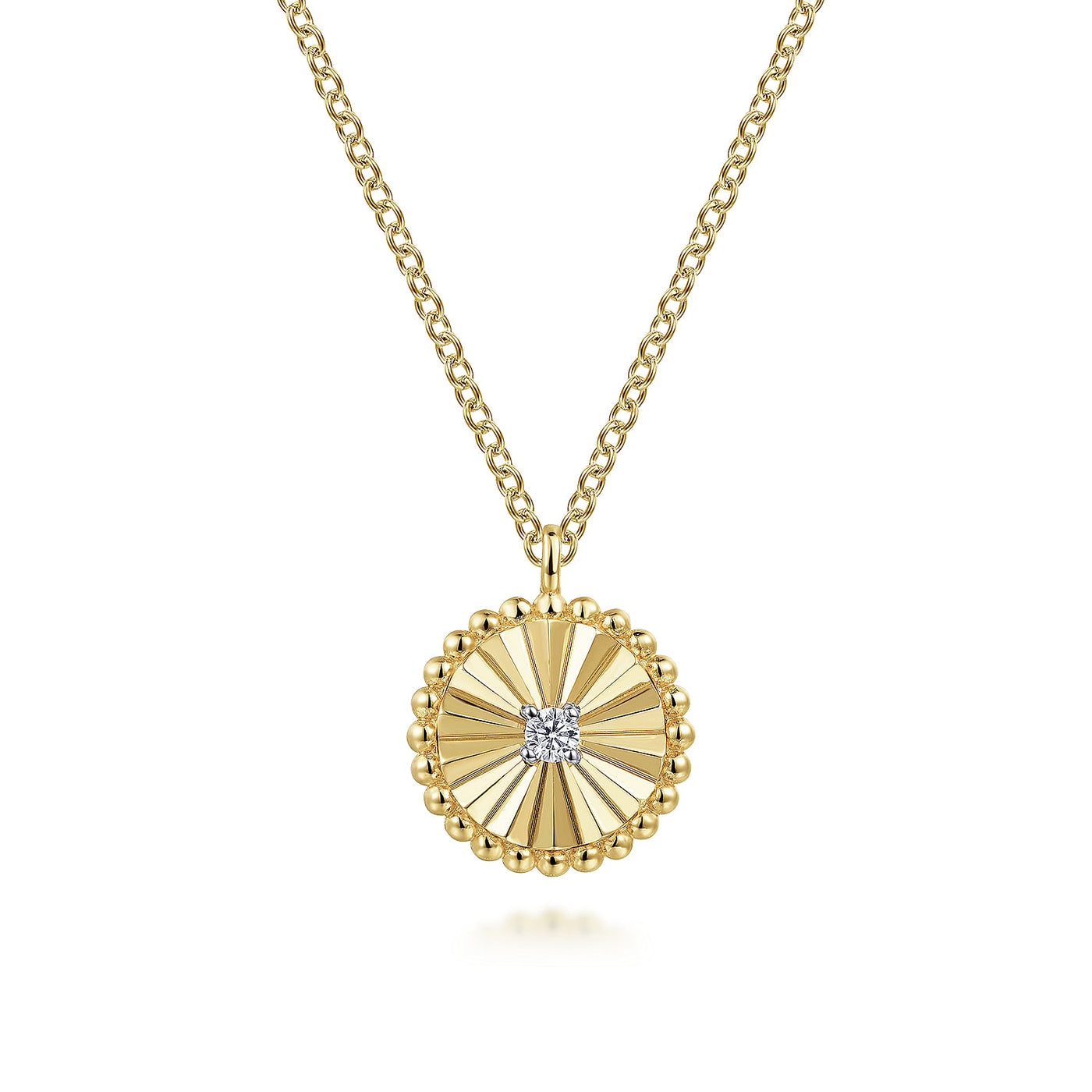 14K WHITE-YELLOW GOLD BUJUKAN DIAMOND CUT PENDANT