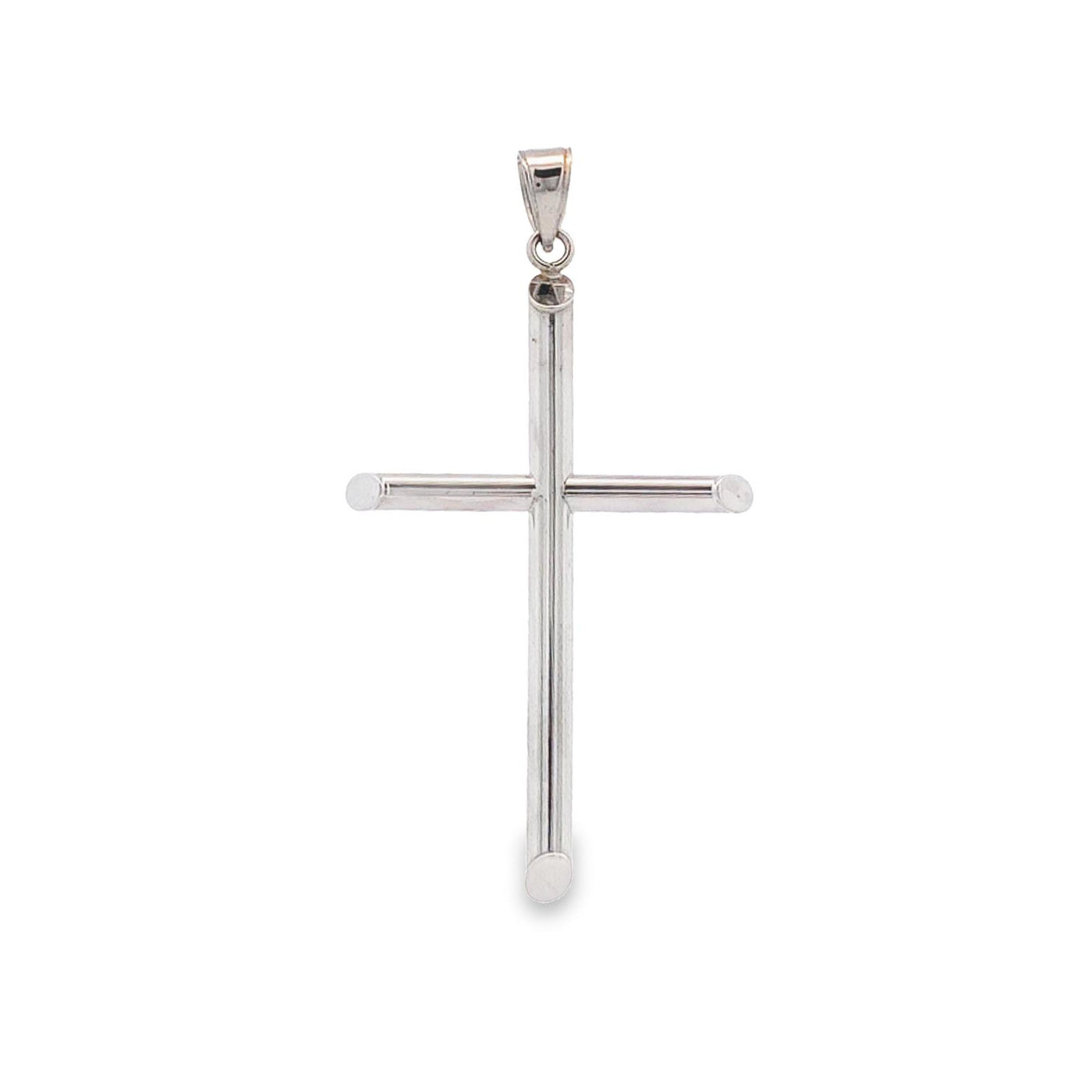 14K WHITE GOLD CROSS MINIMALIST PENDANT