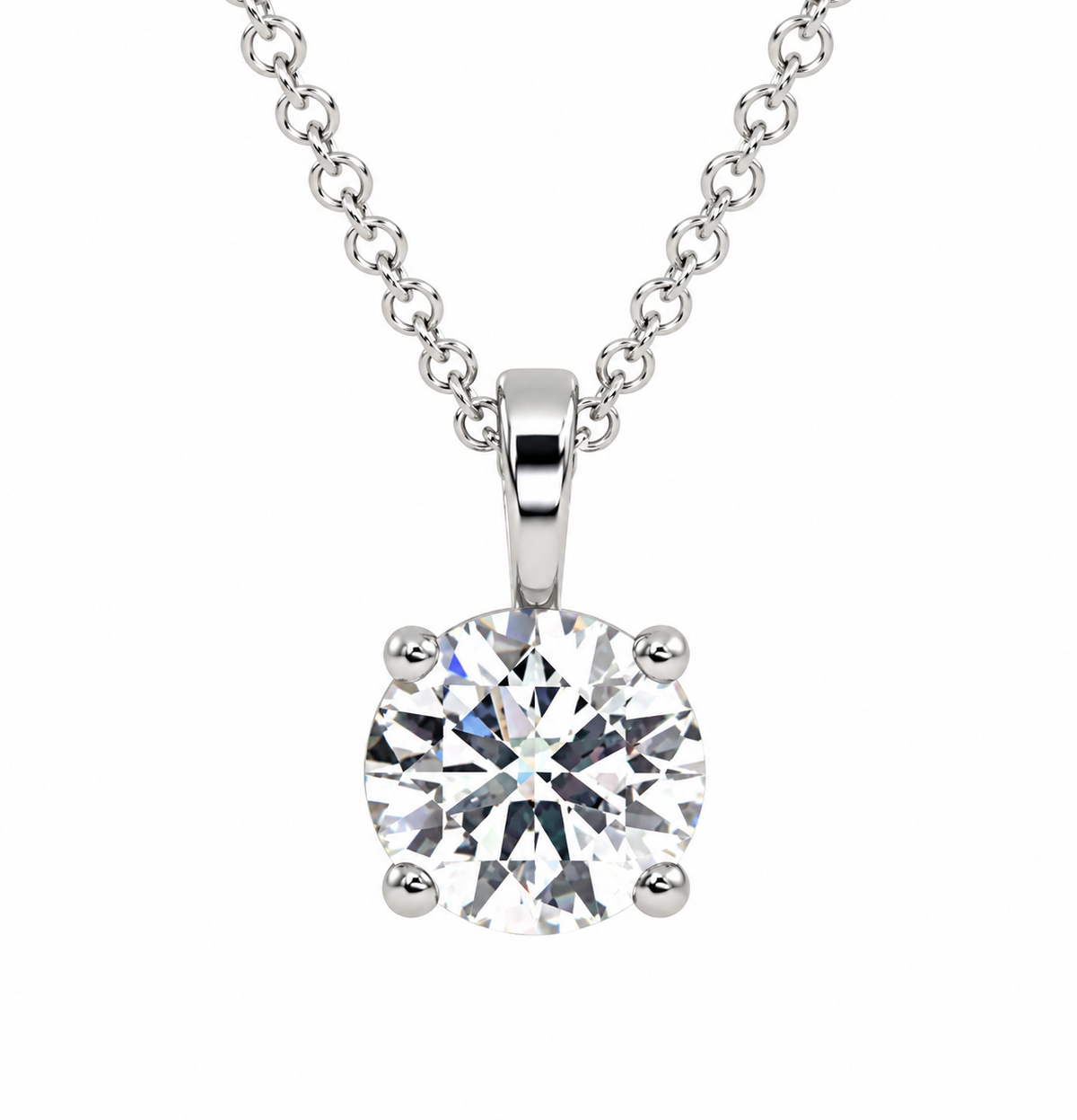 WHITE GOLD LAB DIAMOND SOLITAIRE PENDANT