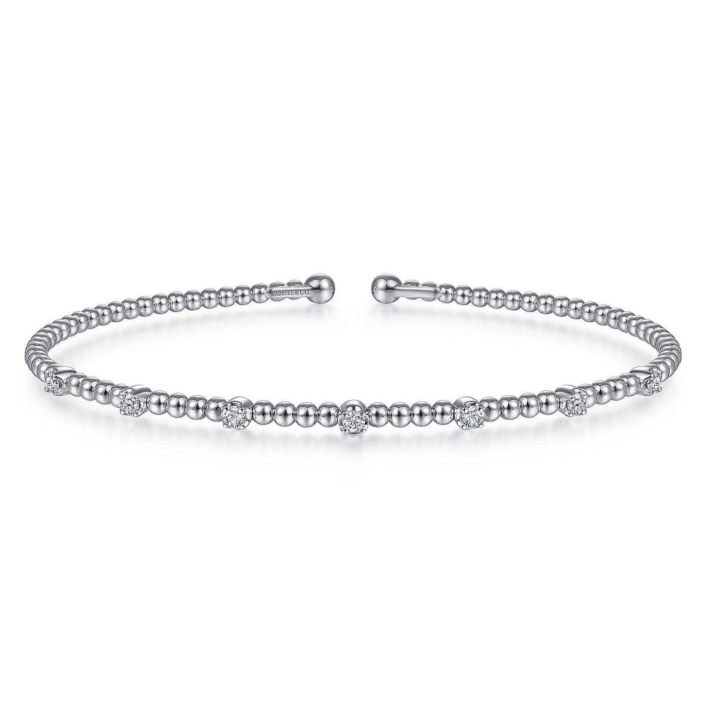 14K WHITE GOLD DIAMOND BANGLE BRACELET - John Thomas Jewelers.