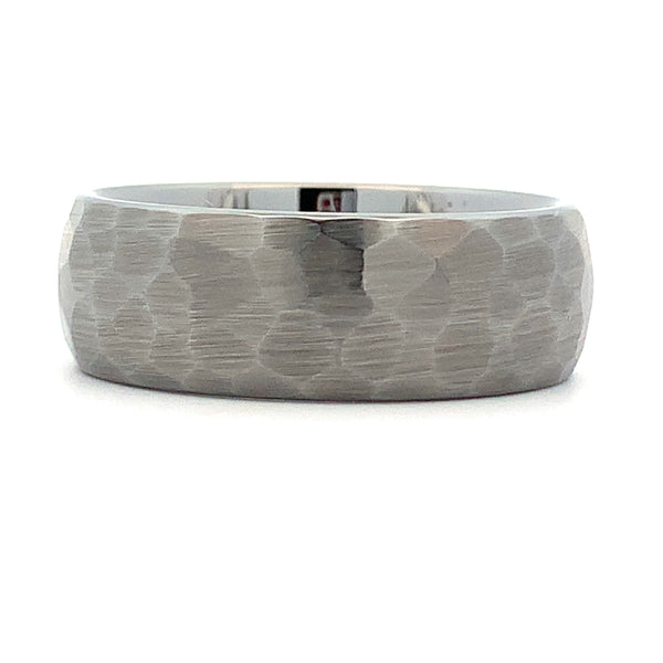 Tungsten Domed Hammered Men's Band - Size 10