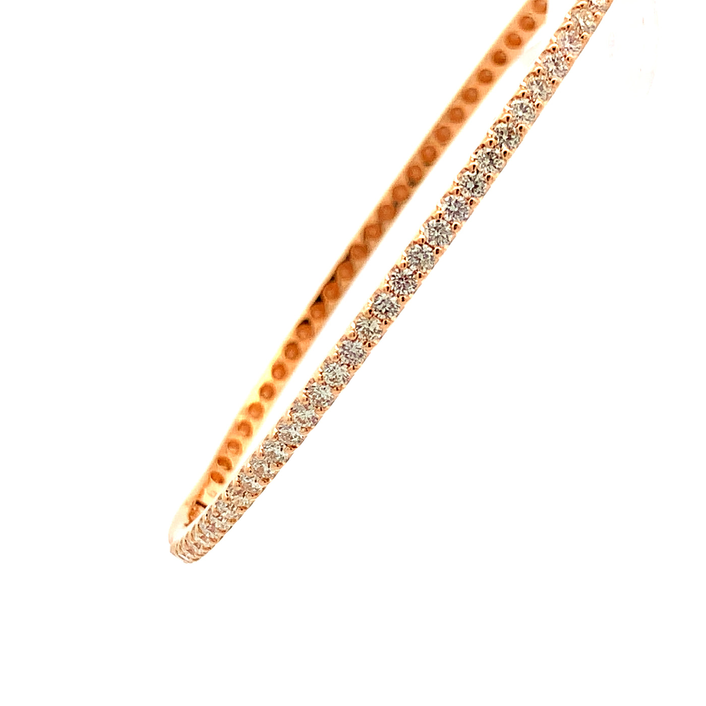 14K ROSE GOLD DIAMOND HARD BANGLE BRACELET