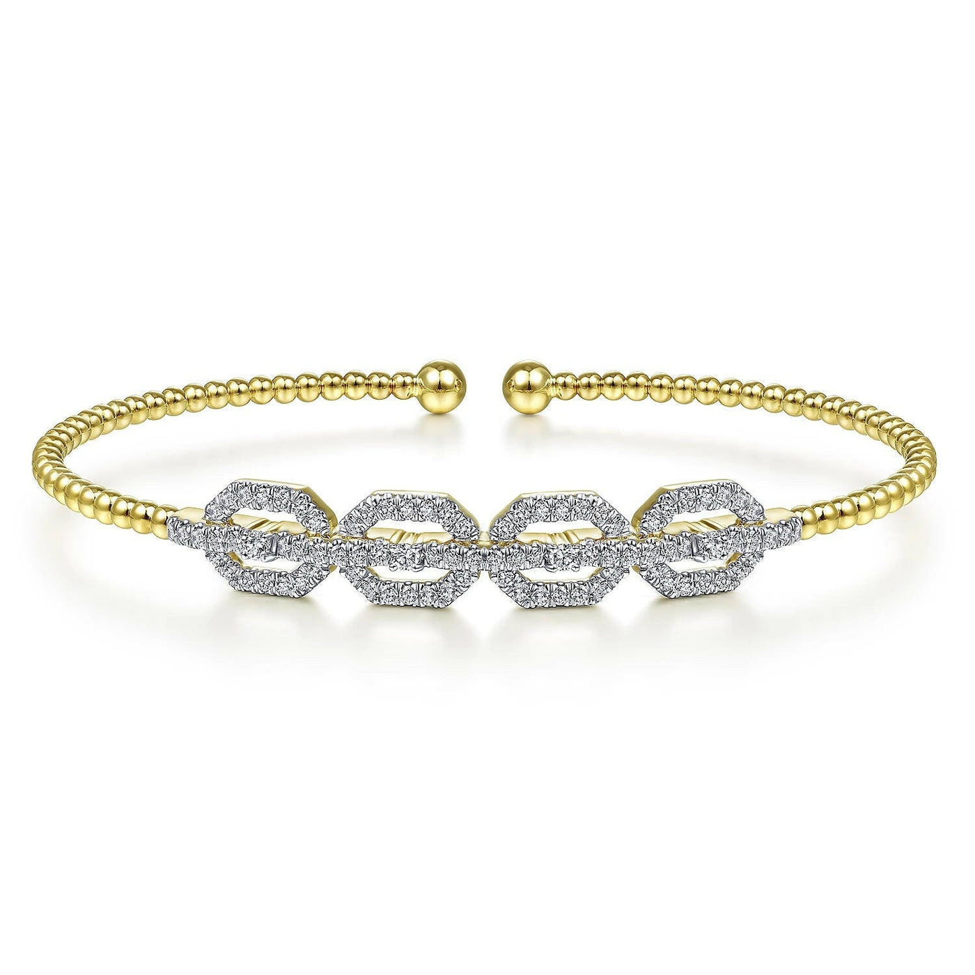 14K GOLD DIAMOND LINK FLEX BANGLE- BUJUKAN BANGLE BRACELET