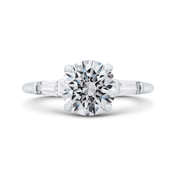 14K White Round Diamond Timeless Engagement Ring (Semi-Mount) - John Thomas Jewelers.