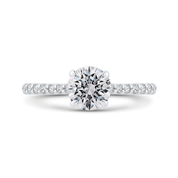 14K Two-Tone Gold Round Diamond Engagement Ring (Semi-Mount)
