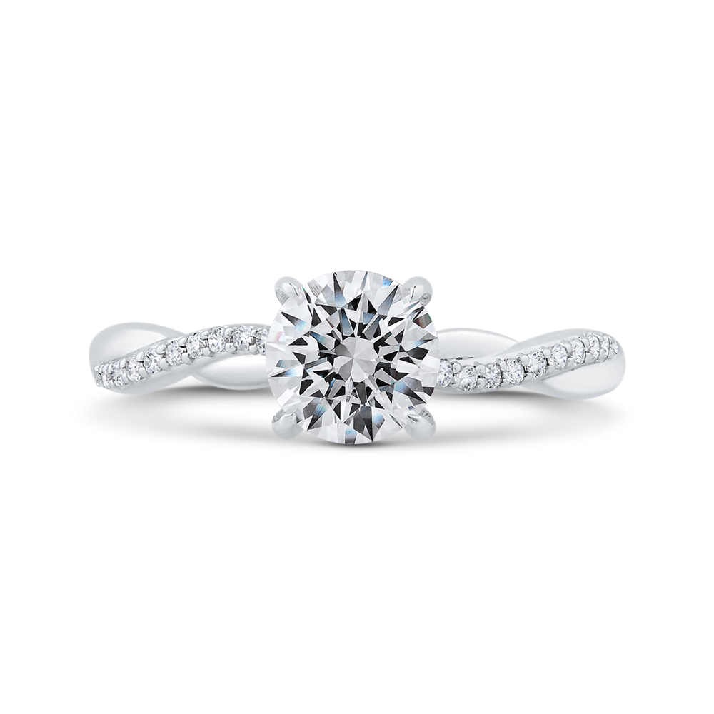 14K White Gold Diamond Engagement Ring (Semi-Mount)