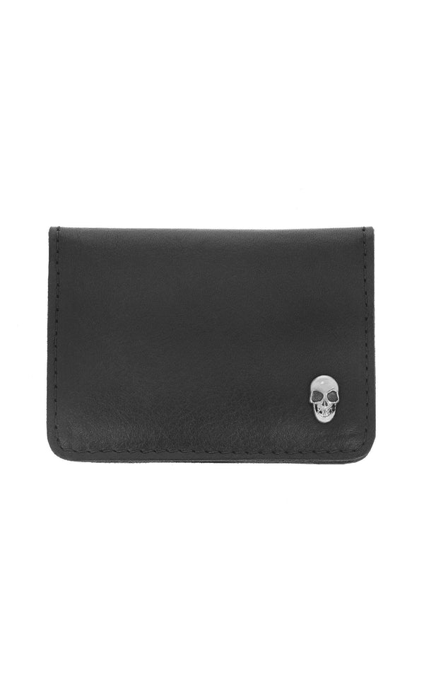 King Baby Horizontal Bifold Card Holder Wallet w/Silver Skull - John Thomas Jewelers.