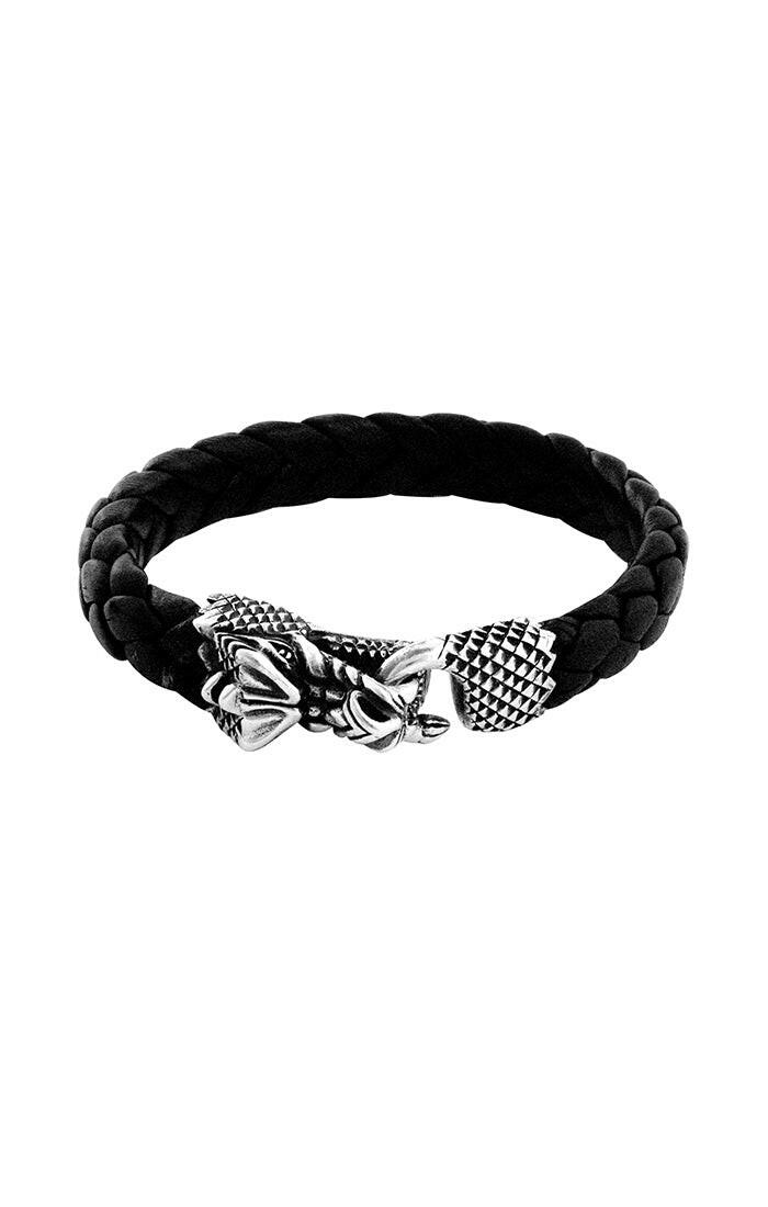 King Baby Leather Bracelet W/ DragonClasp - John Thomas Jewelers.