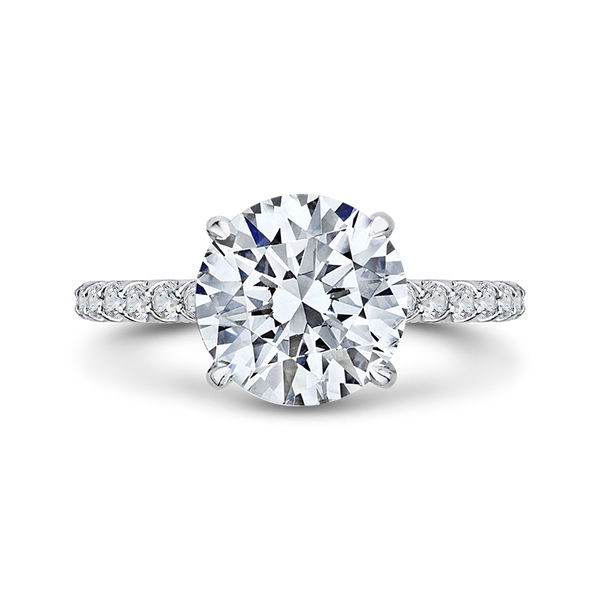 14K White Gold Round Engagement Ring (Semi-Mount)