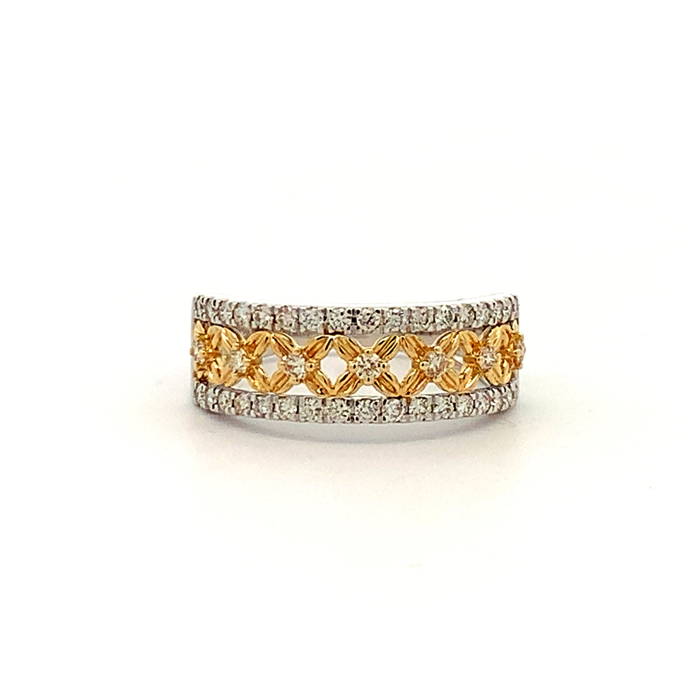TWO TONED DIAMOND RING 14KWY .50 CT