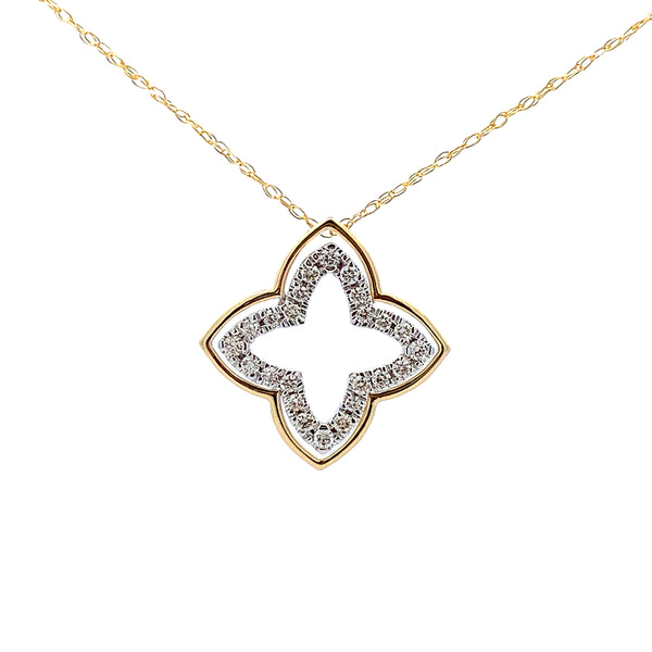 14K WHITE AND YELLOW GOLD DIAMOND PENDANT