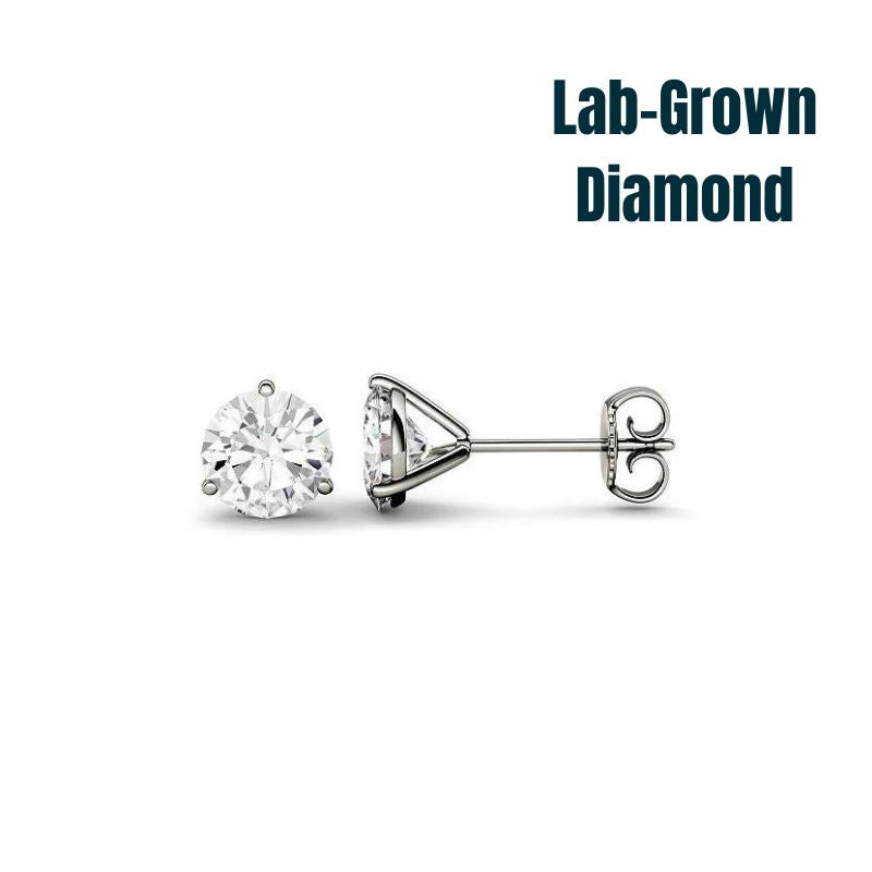 14K White Gold Lab-Grown Diamond Stud Earrings .25CTW