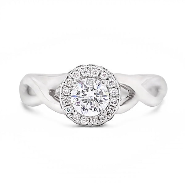 14K W DIAMOND INFIINTY HALO ENGAGEMENT RING (SEMI MOUNT)