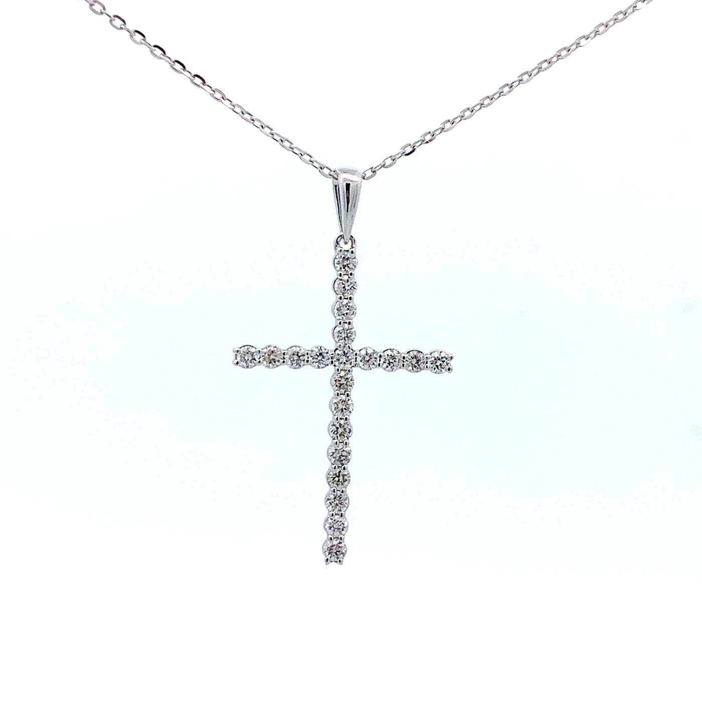14KW DIAMOND CROSS PENDANT