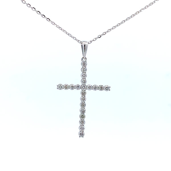 14KW DIAMOND CROSS PENDANT