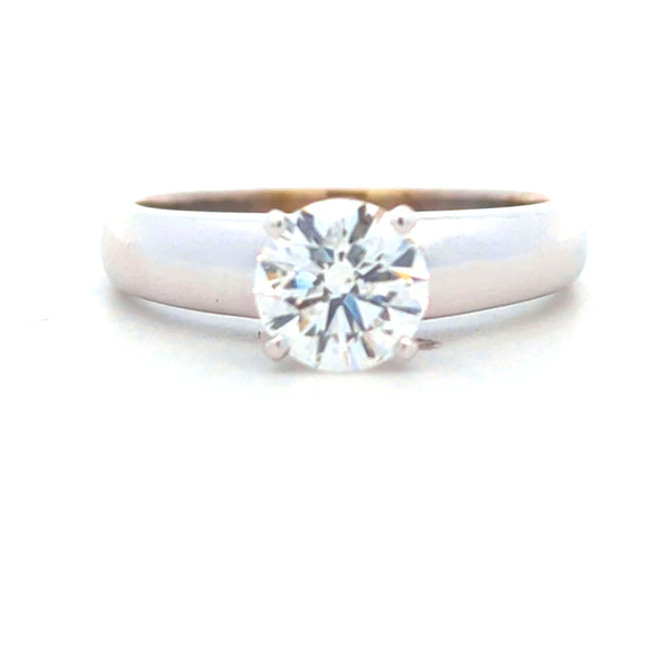 1.0 CARAT ROUND DIAMOND SOLITAIRE RING IN 14K WHITE GOLD