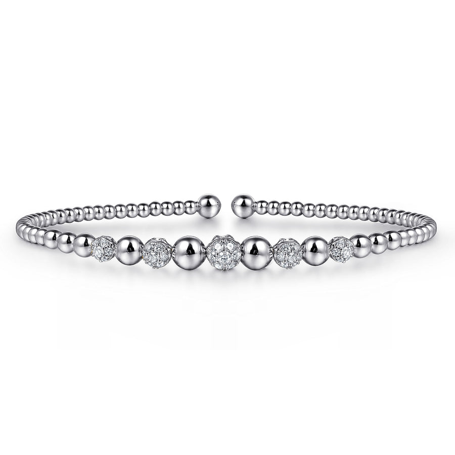 BUJUKAN DIAMOND BANGLE BRACELET IN 14K WHITE GOLD