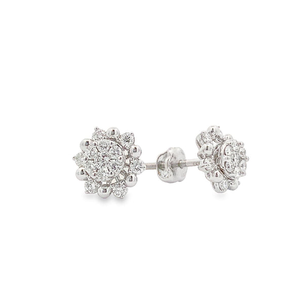 14K GOLD DIAMOND CLUSTER EARRINGS WITH DIAMOND JACKETS