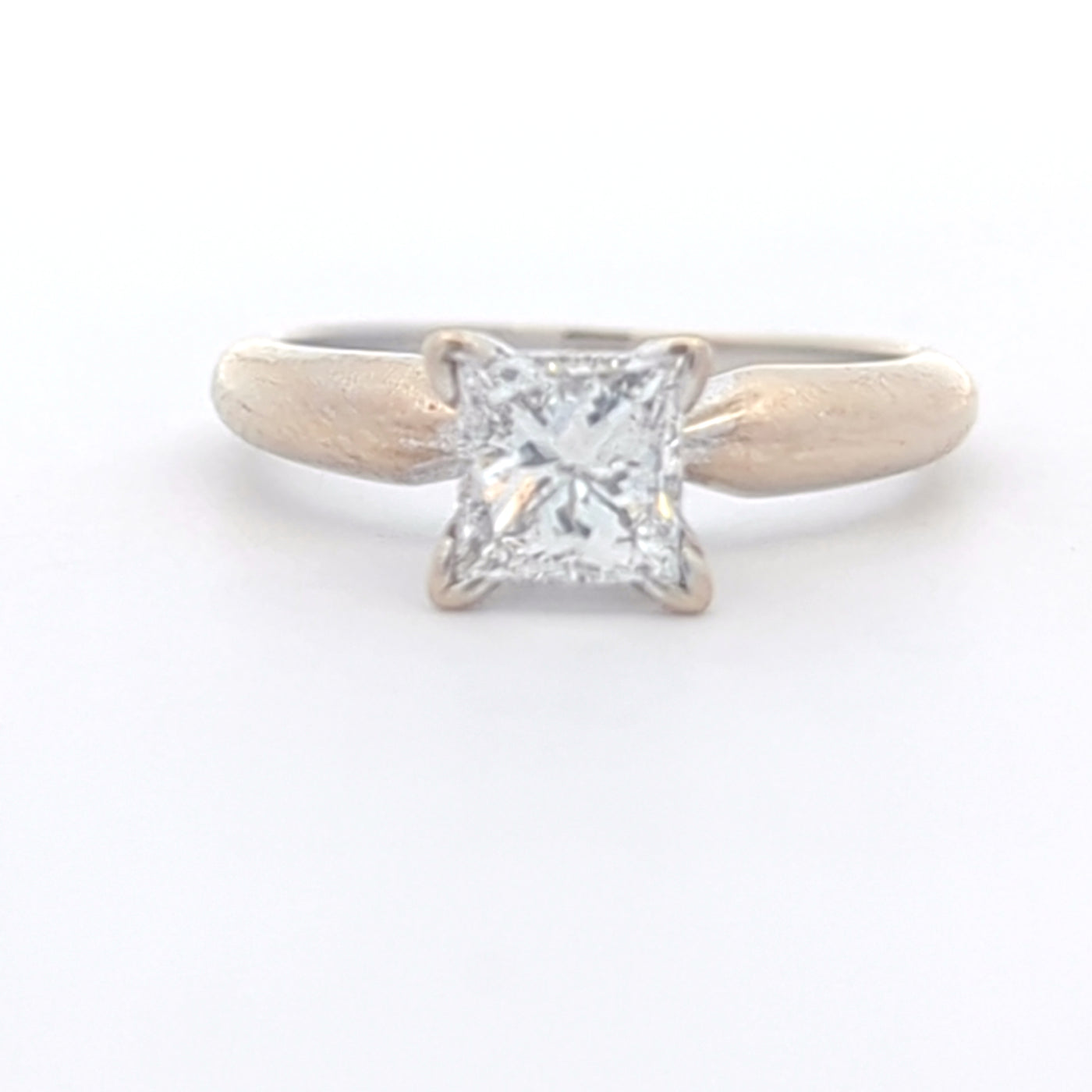 14K WHITE GOLD PRINCESS CUT SOLITAIRE RING