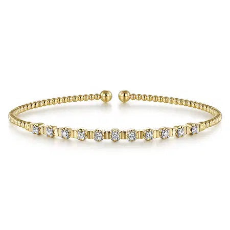 BUJUKAN BEAD CUFF BRACELT IN 14K YELLOW GOLD