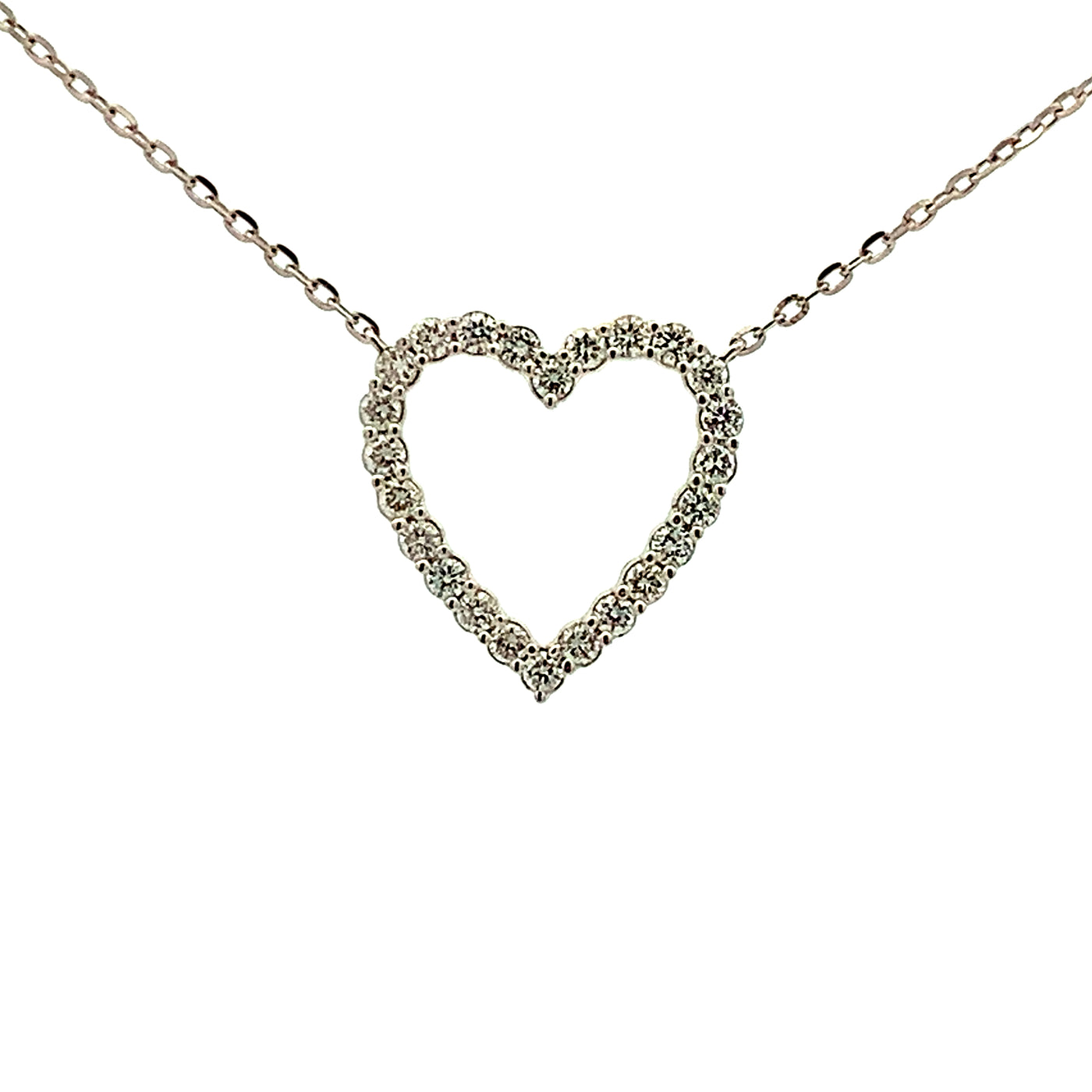 14KW HEART DIAMOND NECKLACE .35CTW