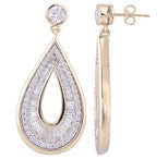 14KY DIAMOND TEARDROP SHAPED EARRINGS