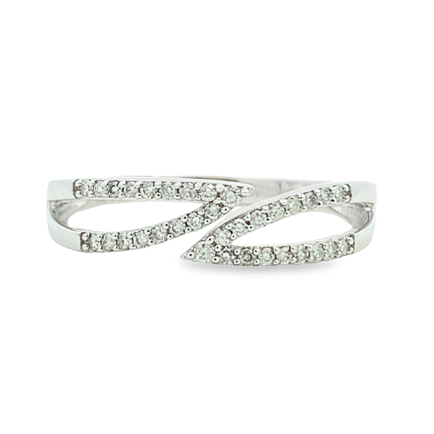 14K GOLD OPEN SHANK MODERN DIAMOND RING