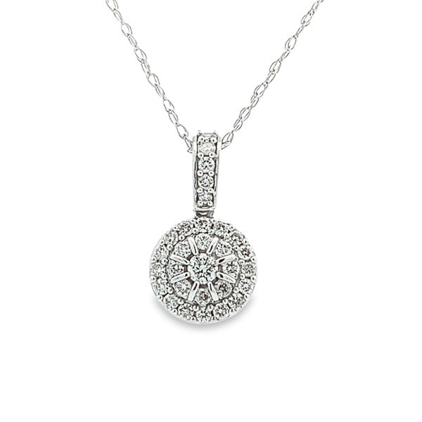 WHITE GOLD ROUND DIAMOND NECKLACE WITH DIAMOND BAIL
