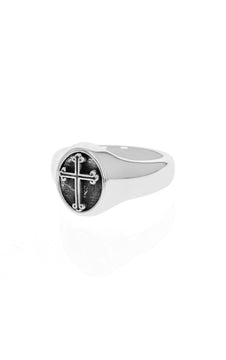 King Baby Cross Motif Ring Sterling Silver Size 10